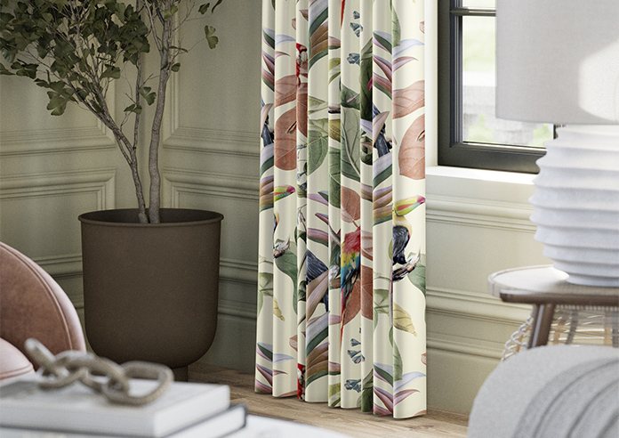 Parakeet Faux Silk, Pink Lotus - Made to Measure Curtain - Image 5